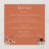 Terracotta Floral Wedding Menu (Voorkant)