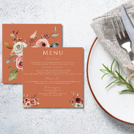 Terracotta Floral Wedding Menu