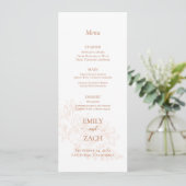 Terracotta Floral Wedding Menu Kaart (Staand voorkant)