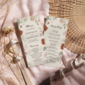 Terracotta Floral Wedding Programma Sjabloon