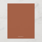 Terracotta Floral Wedding Receptie Bord Bedankkaart (Achterkant)