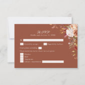Terracotta Floral Wedding RSVP Card Fall Boho Kaartje (Voorkant)