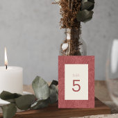 Terracotta Floral Wedding Table Number Card Kaart