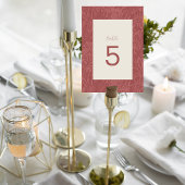 Terracotta Floral Wedding Table Number Card Kaart