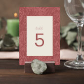 Terracotta Floral Wedding Table Number Card Kaart