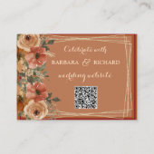 Terracotta Floral Wedding Website - QR Informatiekaartje (Achterkant)
