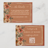 Terracotta Floral Wedding Website - QR Informatiekaartje (Voorkant / Achterkant)
