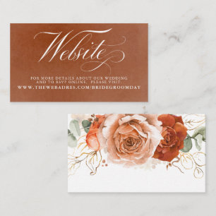 Terracotta Floral Wedding Website Visitekaartje