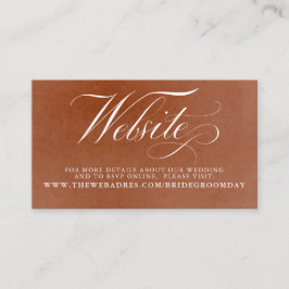 Terracotta Floral Wedding Website Visitekaartje