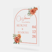 Terracotta Floral Wedding Welcome Acryl Bord (Hoek)