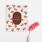 Terracotta Floral Wedding Welcome Poster