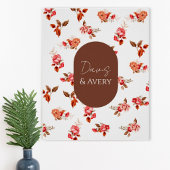Terracotta Floral Wedding Welcome Poster
