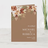 Terracotta Floral Wildflower Beige Tan Wedding (Voorkant)