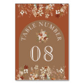Terracotta Floral Wildflower Beige Wedding Kaart (Voorkant)