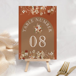 Terracotta Floral Wildflower Beige Wedding Kaart