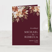 Terracotta Floral Wildflower Burgundy Wedding (Voorkant)
