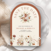 Terracotta Floral Wildflower Cream Trouwfoto