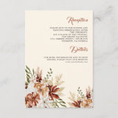 Terracotta Floral Wildflower Cream Wedding Details Informatiekaartje (Voorkant)