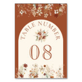 Terracotta Floral Wildflower Cream Wedding Kaart (Voorkant)