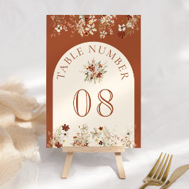 Terracotta Floral Wildflower Cream Wedding Kaart