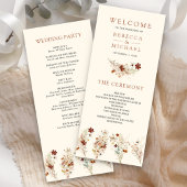 Terracotta Floral Wildflower Cream Wedding Program