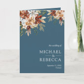Terracotta Floral Wildflower Dusty Blue Wedding (Voorkant)