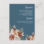 Terracotta Floral Wildflower Dusty Blue Wedding Informatiekaartje (Voorkant)