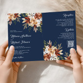 Terracotta Floral Wildflower Navy Blue Wedding