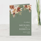 Terracotta Floral Wildflower Sage Green Wedding (Voorkant)