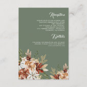 Terracotta Floral Wildflower Sage Green Wedding Informatiekaartje (Voorkant)
