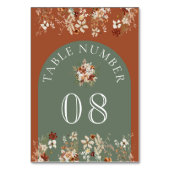 Terracotta Floral Wildflower Sage Green Wedding Kaart (Voorkant)