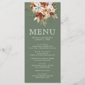 Terracotta Floral Wildflower Sage Green Wedding Menu (Voorkant)