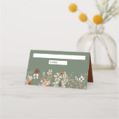 Terracotta Floral Wildflower Sage Green Wedding Plaatskaartje (Voorkant)