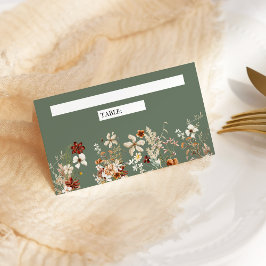 Terracotta Floral Wildflower Sage Green Wedding Plaatskaartje