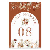 Terracotta Floral Wildflower Witte bruiloft Kaart (Voorkant)