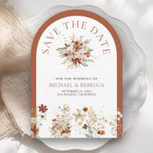 Terracotta Floral Wildflower Witte Trouwfoto