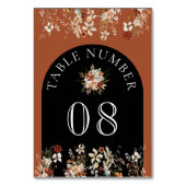 Terracotta Floral Wildflower Zwarte bruiloft Kaart (Voorkant)