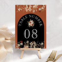 Terracotta Floral Wildflower Zwarte bruiloft