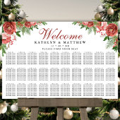 Terracotta Floral Winter Wedding 30 Table Seating Poster