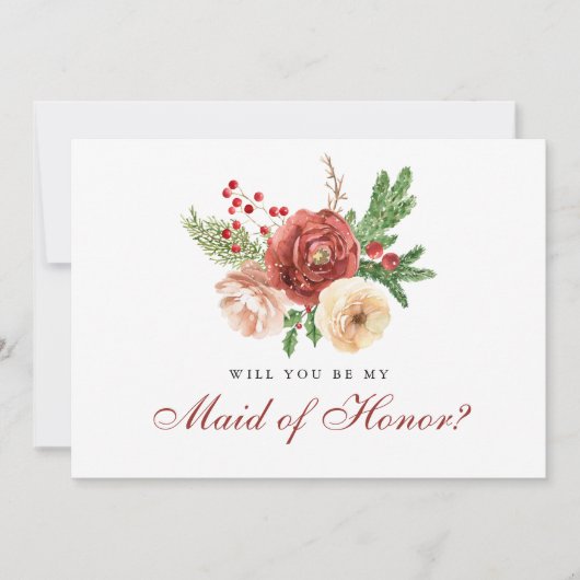 Terracotta Floral wordt mijn bruidsmeisje Kaart (Voorkant)