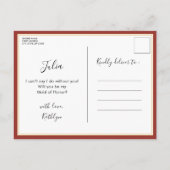 Terracotta Floral wordt mijn bruidsmeisje Uitnodiging Briefkaart (Achterkant)