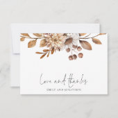 Terracotta Florals 5 Foto Wedding Love Bedankt Notitiekaartje (Voorkant)