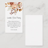 Terracotta Florals boeken voor Baby shower Informatiekaartje (Voorkant / Achterkant)