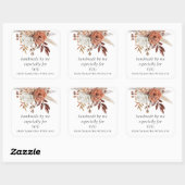 Terracotta Florals Handgemaakt speciaal voor jou Vierkante Sticker (Vel)
