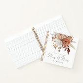 Terracotta Florals Lesbian Wedding Guest Book Notitieboek (Binnen)