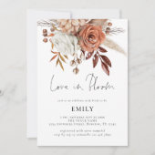 Terracotta Florals Liefde in Bloom Vrijgezellenfee Kaart (Voorkant)