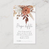Terracotta Florals Luier Raffle Baby shower Informatiekaartje (Voorkant)