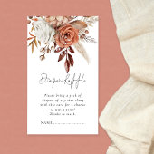 Terracotta Florals Luier Raffle Baby shower Informatiekaartje