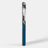 Terracotta Florals Monogram Initiaal Naam Turquois Case-Mate iPhone Case (Achterkant / Rechts)