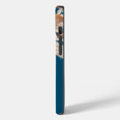 Terracotta Florals Monogram Initiaal Naam Turquois Case-Mate iPhone Case (Achterkant / Links)